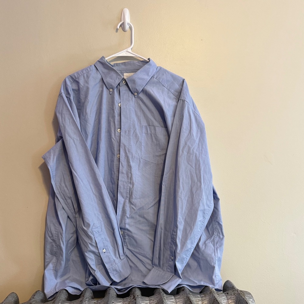 L.L.Bean Men's Button Down Shirt Long Sleeve Classic Fit Light Blue XL Menswear